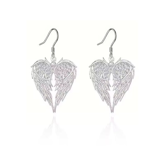 Angel Wing Heart Earrings