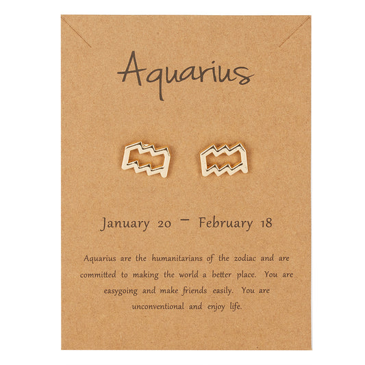Aquarius Zodiac Earrings