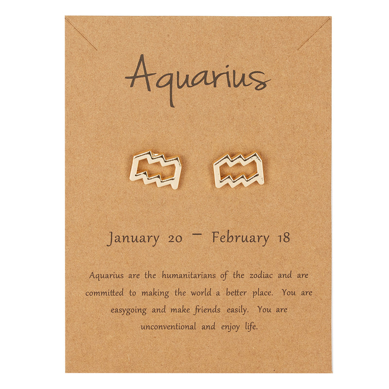 Aquarius Zodiac Earrings