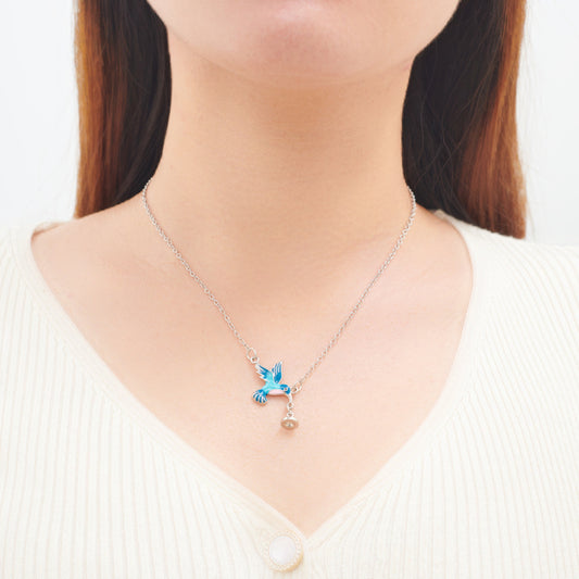 Blue Bird Pendant Necklace