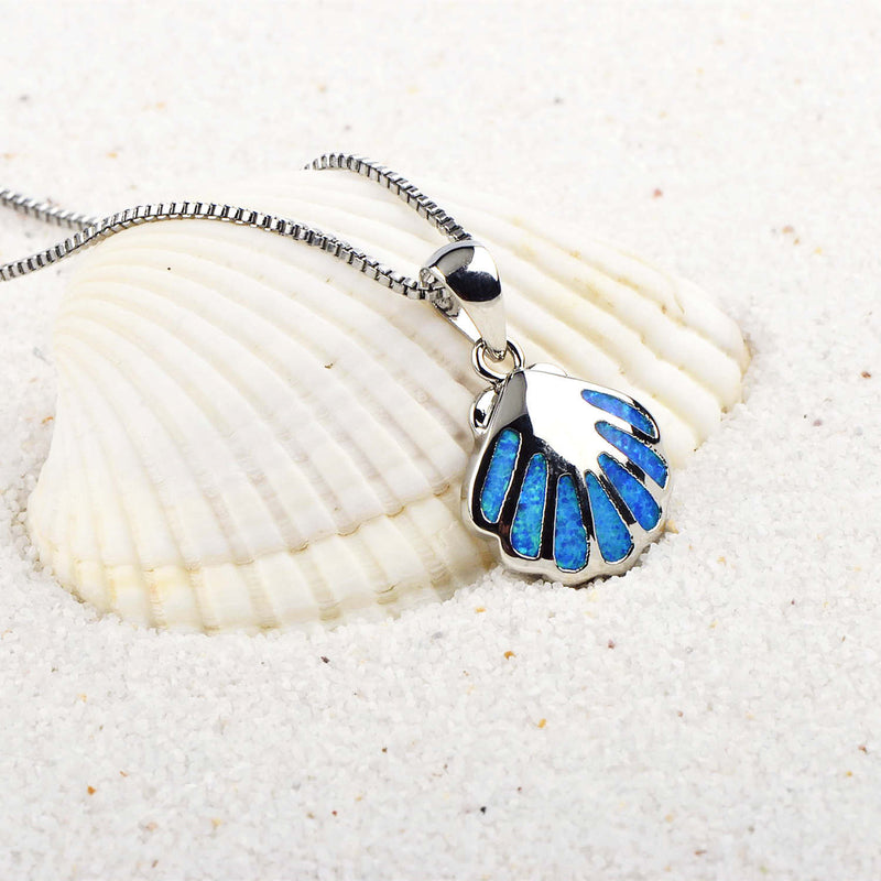 Blue Opal Shell Necklace
