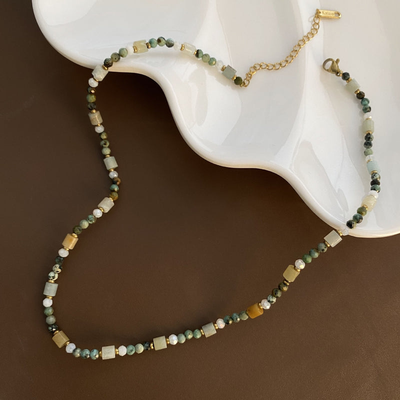 Bohemian Jade Beaded Necklace