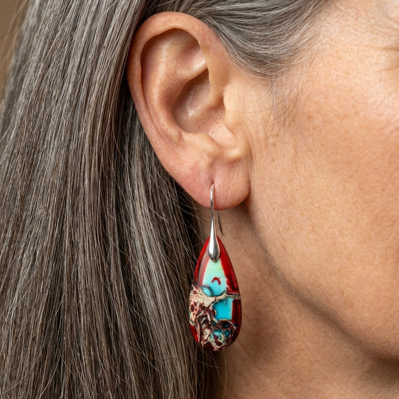 Bohemian Stone Teardrop Earrings