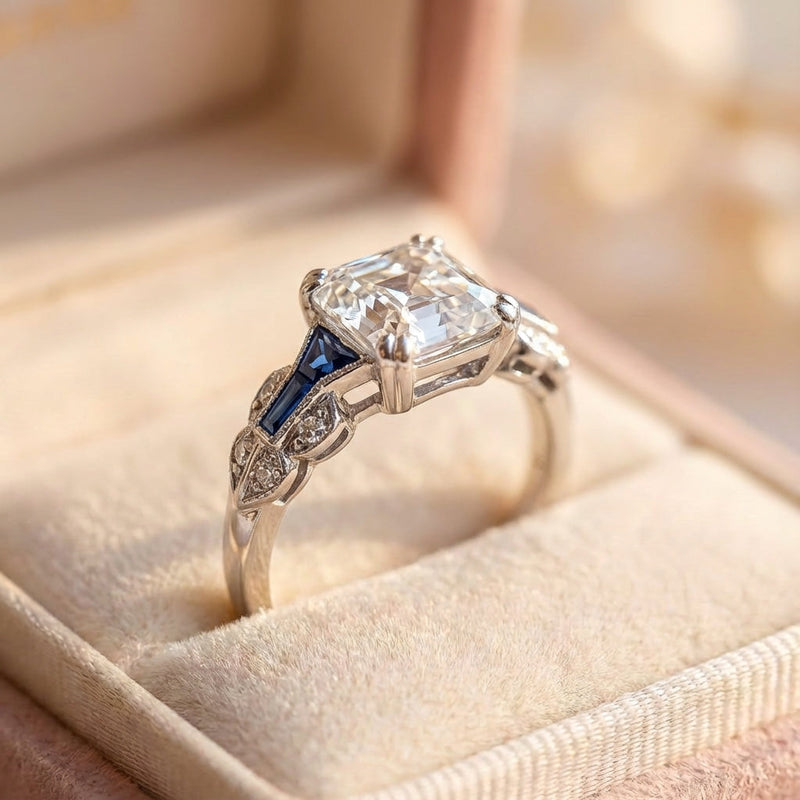 Brilliant Vintage Ring In Blue And Silver