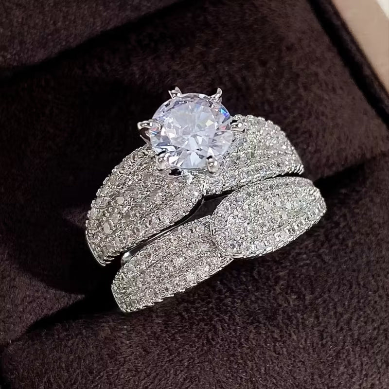 Bridal Zirconia Silver Ring Set