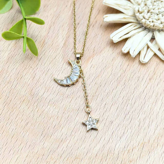 Celestial Moon Star Necklace