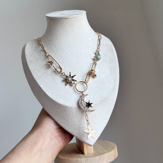 Celestial Moon Star Necklace