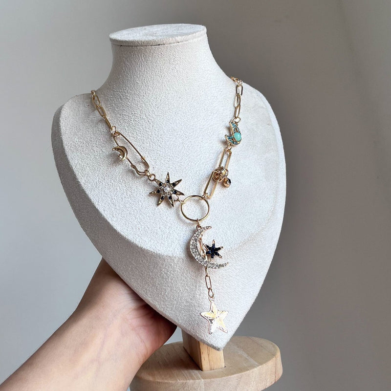 Celestial Moon Star Necklace
