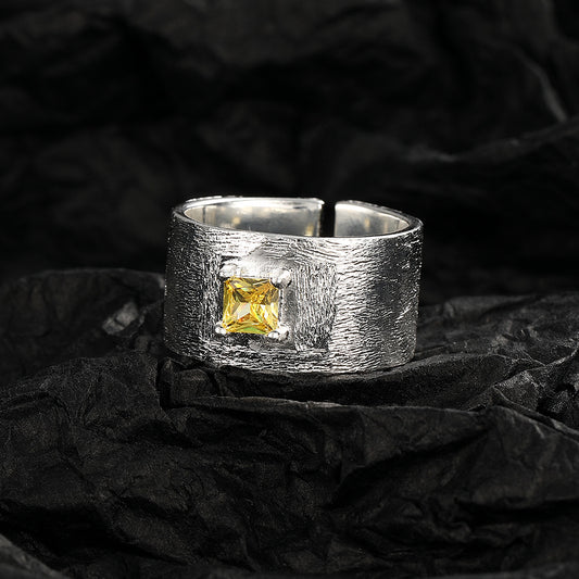 Citrine Textured Cuff Ring