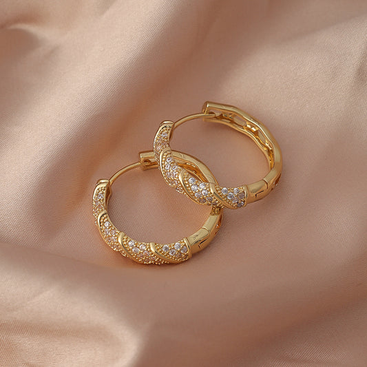 Classic Gold Diamond Earrings