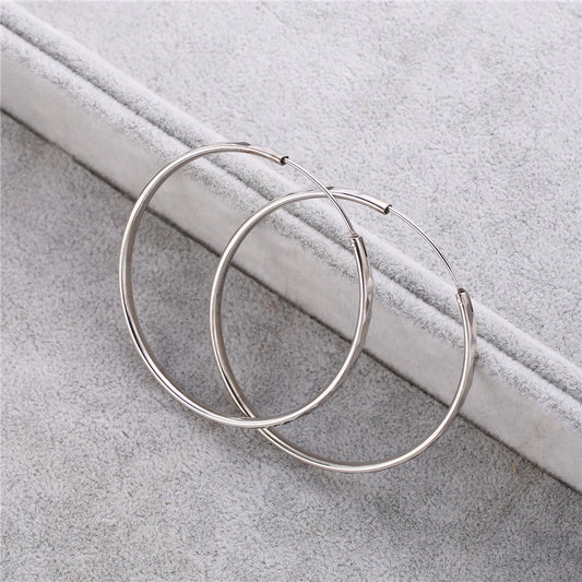 Classic Silver Hoop Earrings