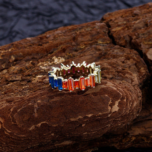 Colorful Baguette Ring