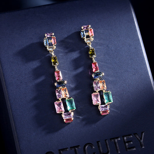 Colorful Crystal Drop Earrings