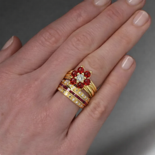 Ruby Bloom Vintage Ring