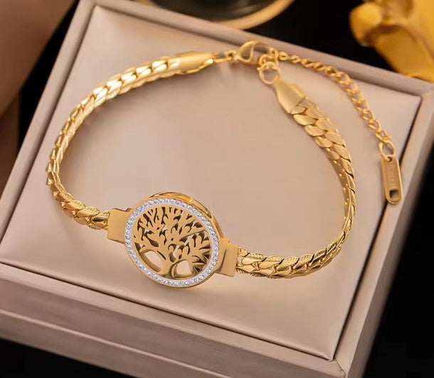 Crystal Bangle Gold Bracelet