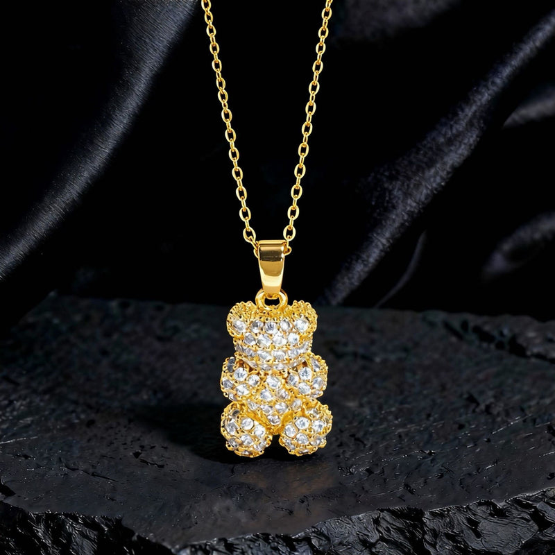 Crystal Teddy Bear Necklace