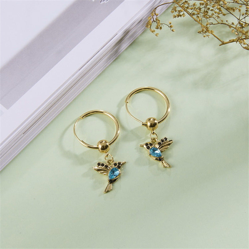 Delicate Blue Bird Earrings