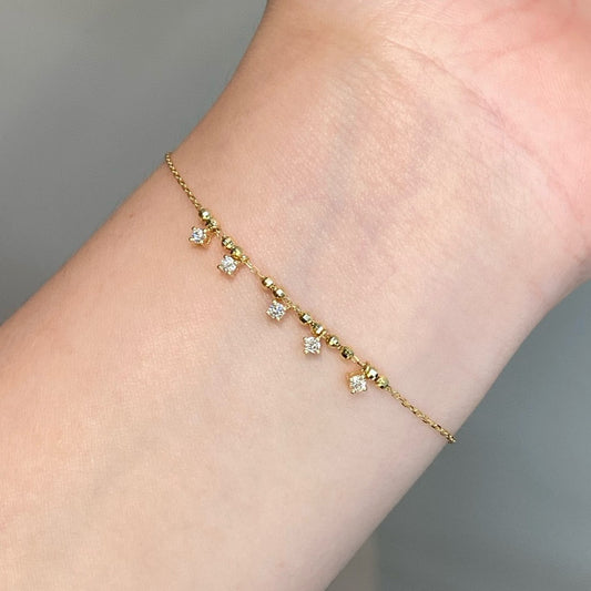 Delicate Diamond Charm Bracelet
