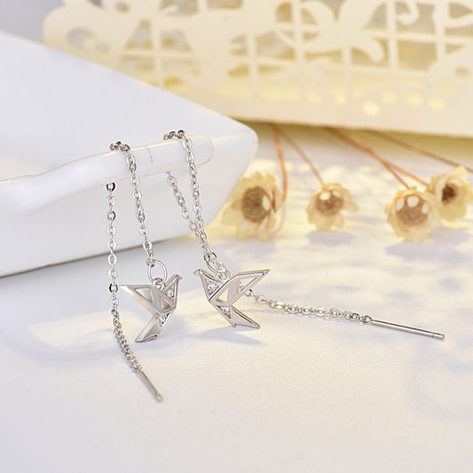 Delicate Origami Crane Earrings