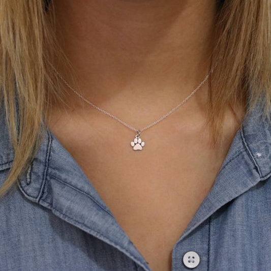 Delicate Paw Print Necklace