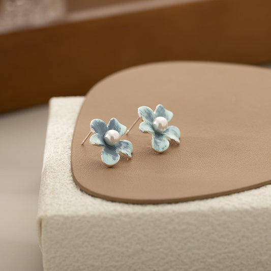 Delicate Pearl Flower Earrings