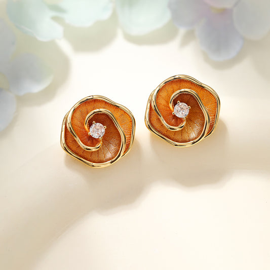 Elegant Amber Crystal Earrings