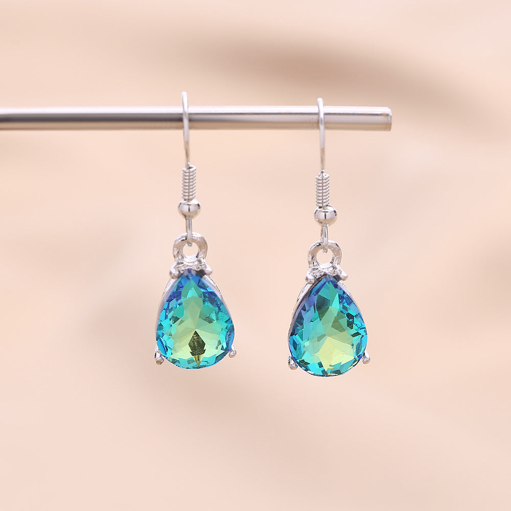 Elegant Aqua Crystal Earrings