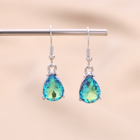 Elegant Aqua Crystal Earrings