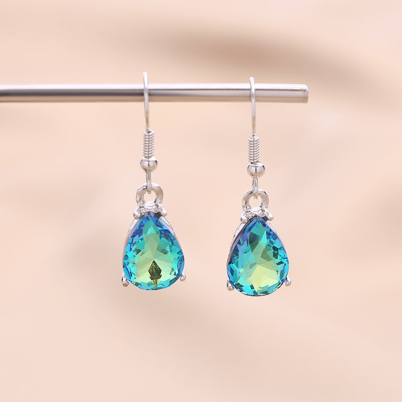 Elegant Aqua Crystal Earrings