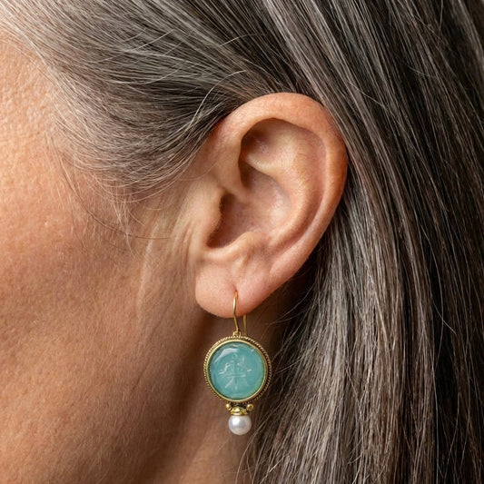 Elegant Aqua Pearl Earrings