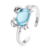 Elegant Aquamarine Crab Ring