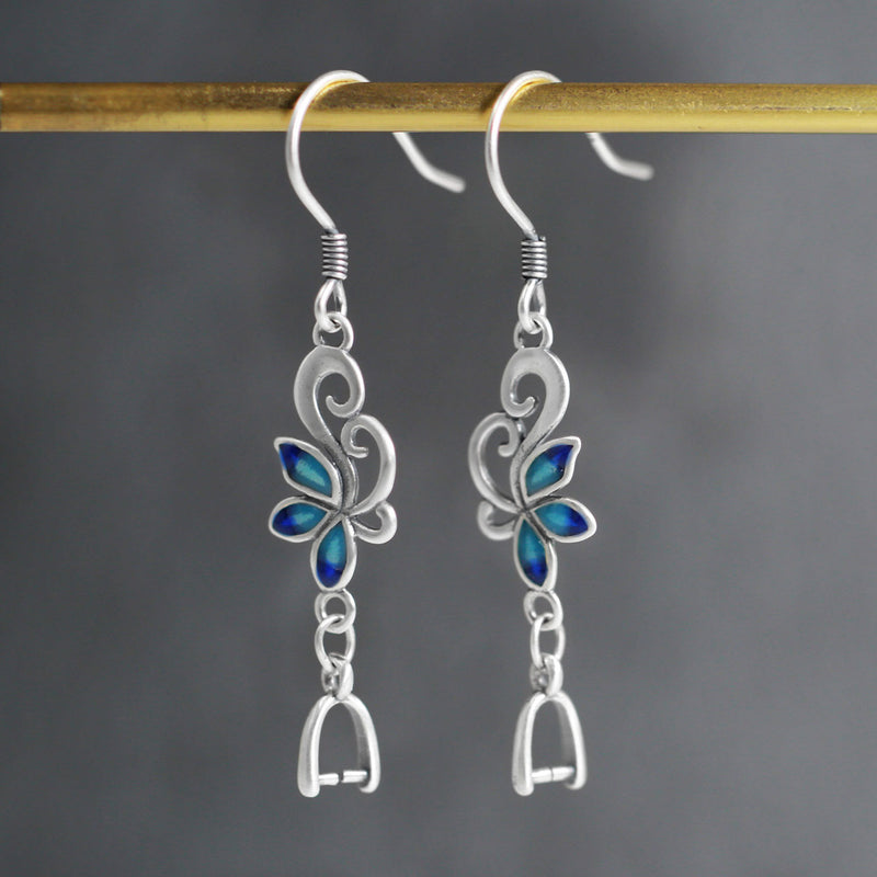 Elegant Blue Flower Earrings