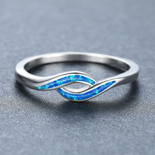 Elegant Blue Opal Ring