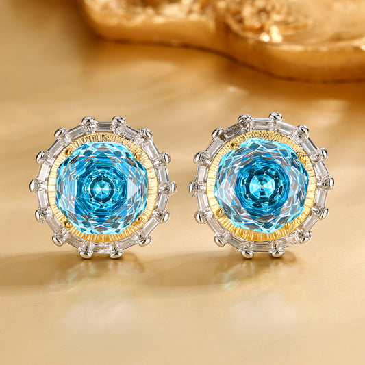 Elegant Blue Topaz Earrings