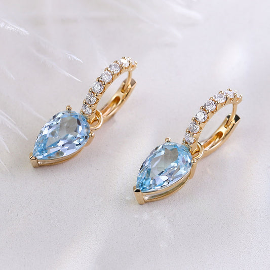 Elegant Blue Topaz Earrings
