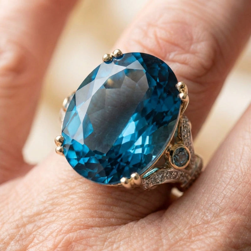 Elegant Blue Topaz Ring