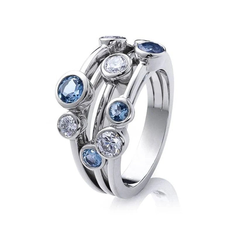Elegant Blue Zircon Ring