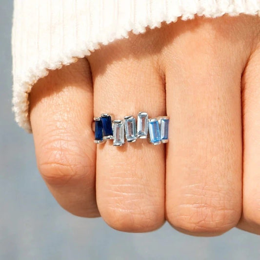 Elegant Blue Zirconia Ring