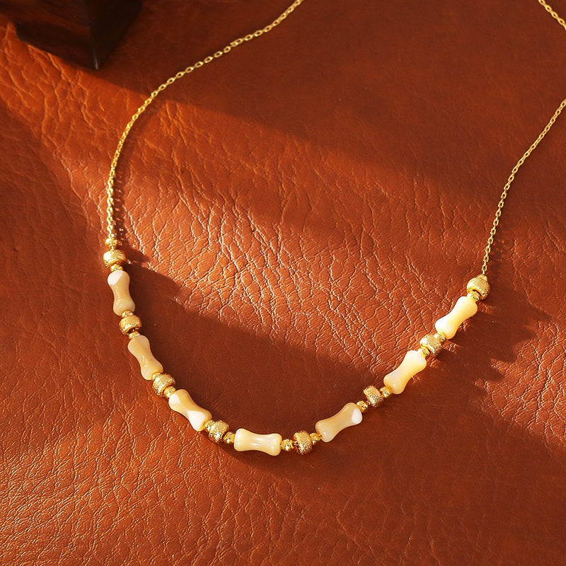 Elegant Bone Bead Necklace