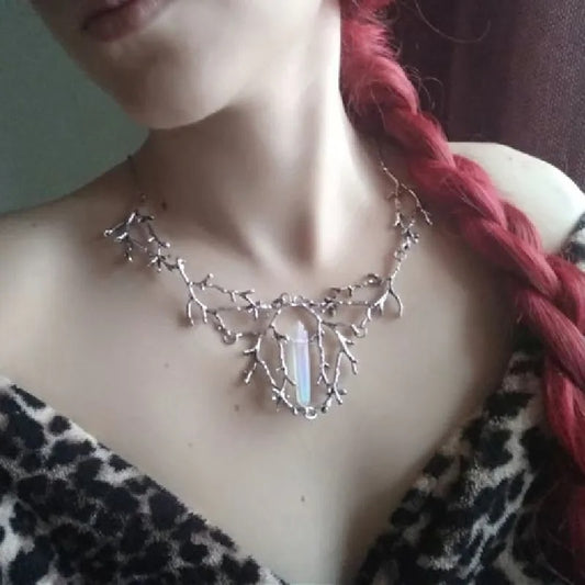 Elegant Branch Crystal Necklace