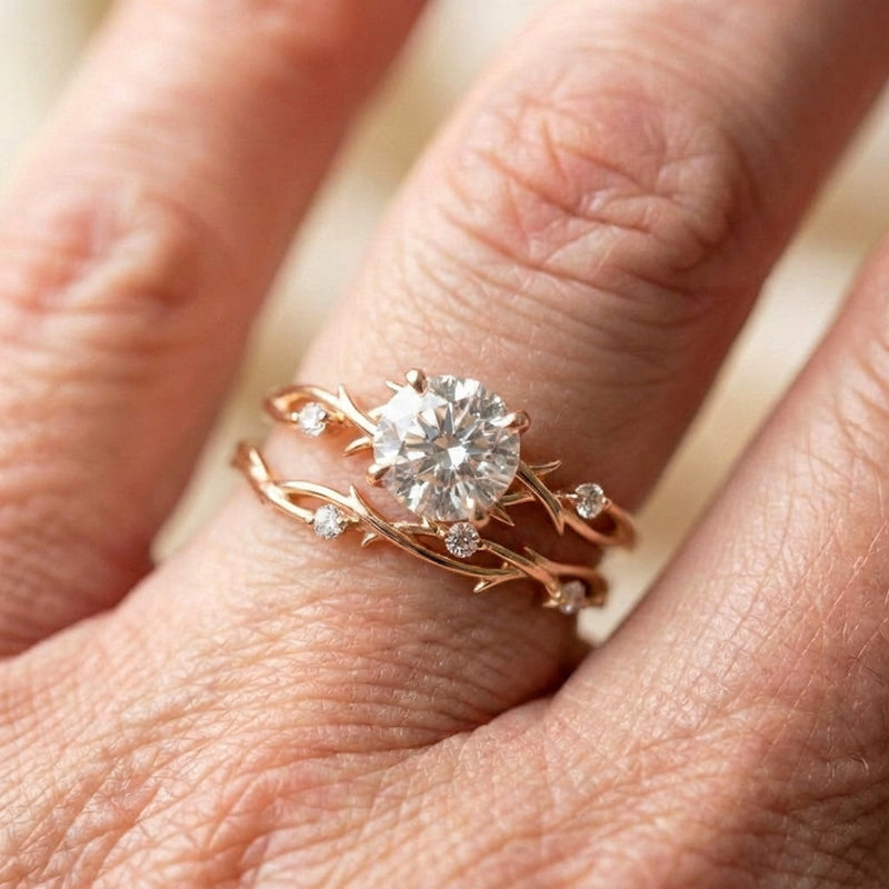 Elegant Branch Diamond Ring