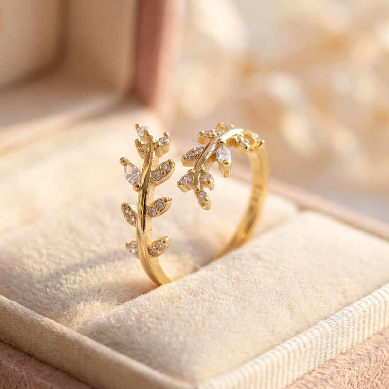 Elegant Branch Zircon Ring