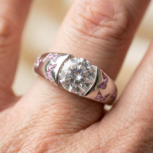 Elegant Butterfly Diamond Ring