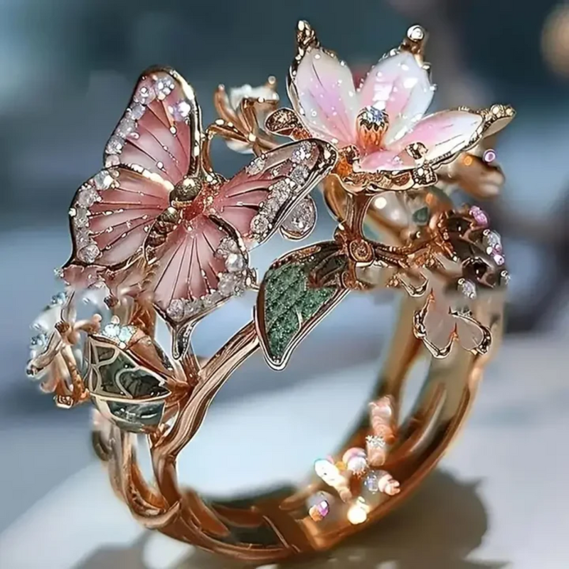 Elegant Butterfly Zirconia Ring