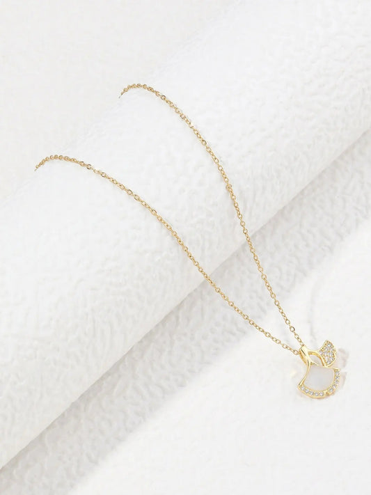 Elegant Crystal Apple Necklace