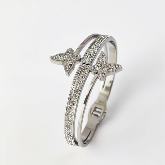 Elegant Crystal Bow Bracelet