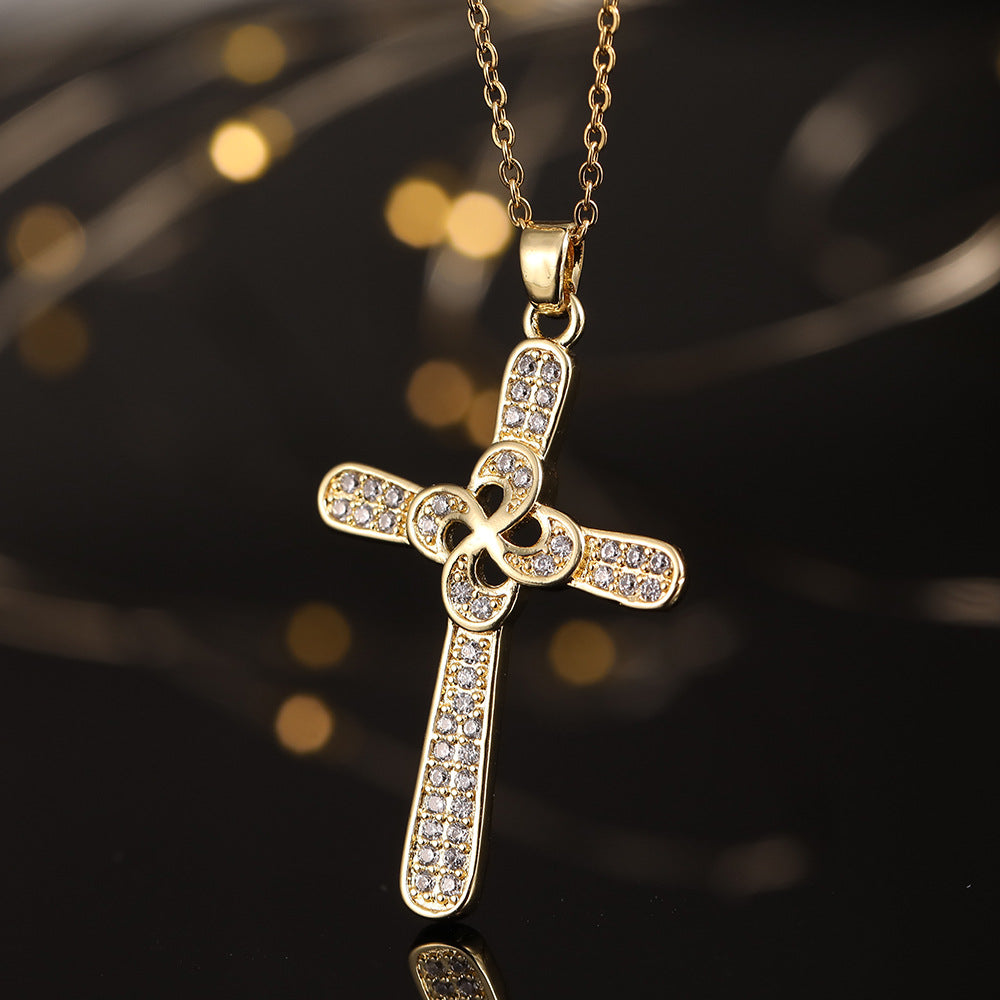 Elegant Crystal Cross Necklace