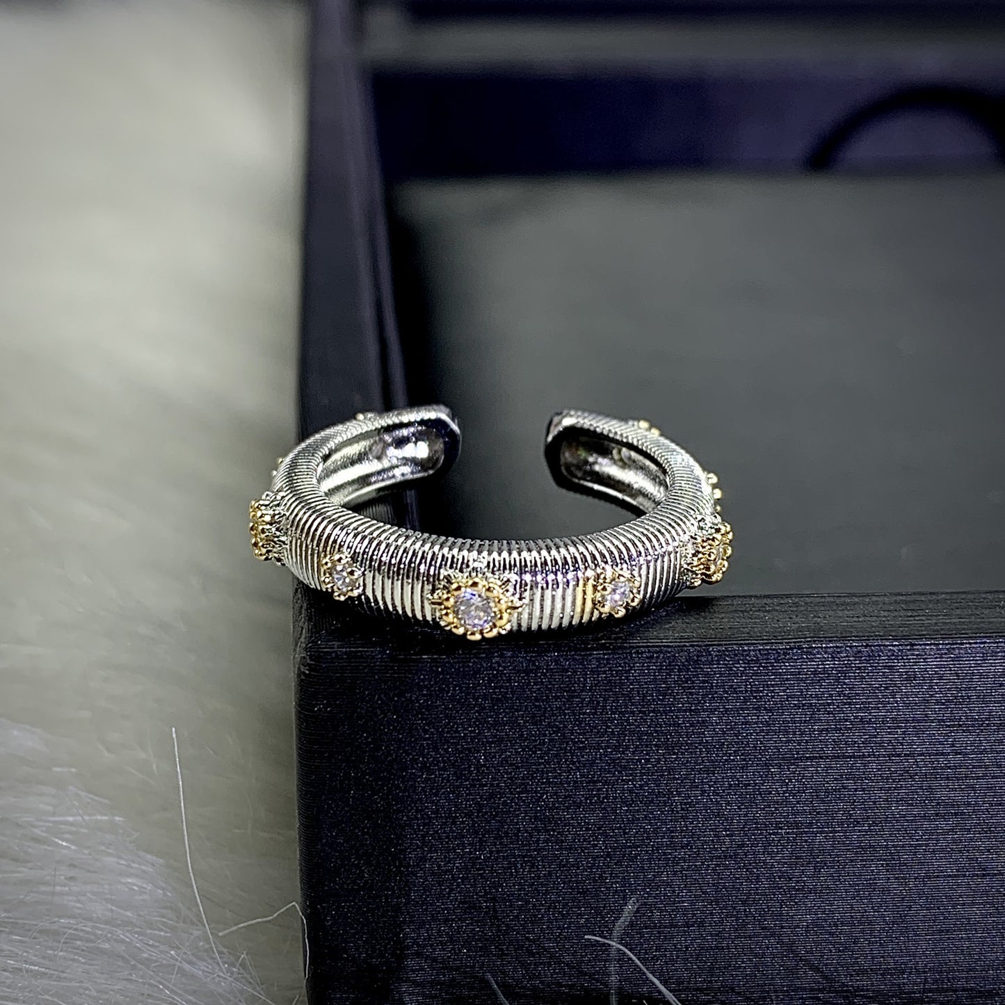 Elegant Crystal Cuff Ring