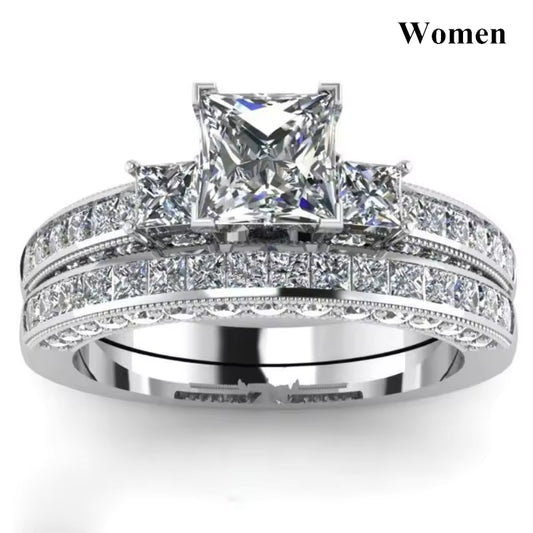 Elegant Crystal Engagement Ring