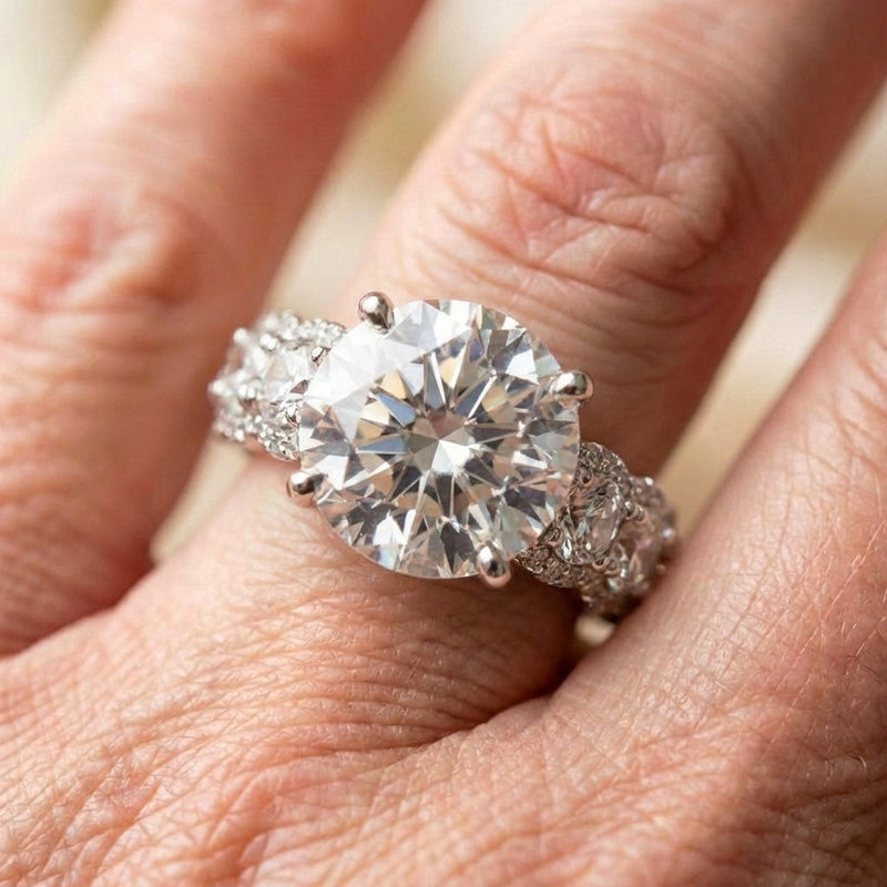 Elegant Crystal Engagement Ring